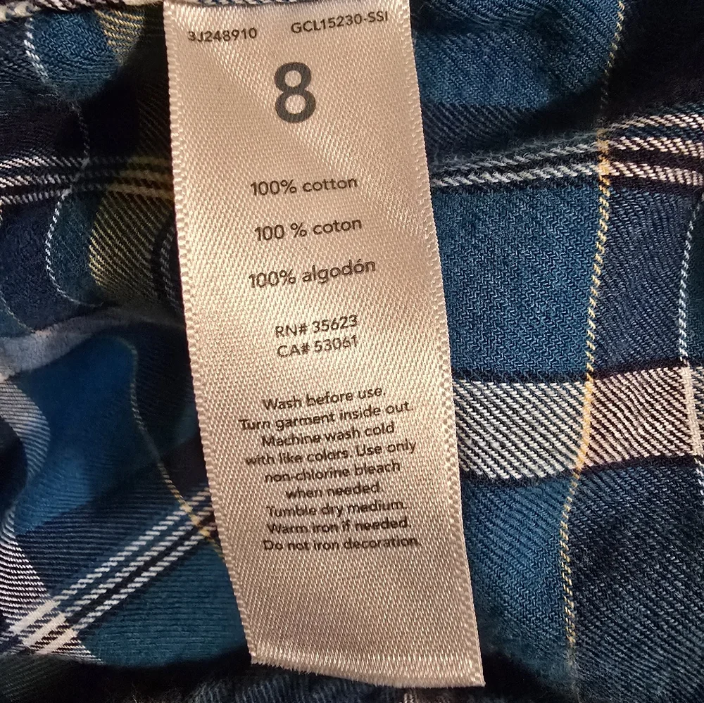 Carter's Boys Flannel Shirt Size 8